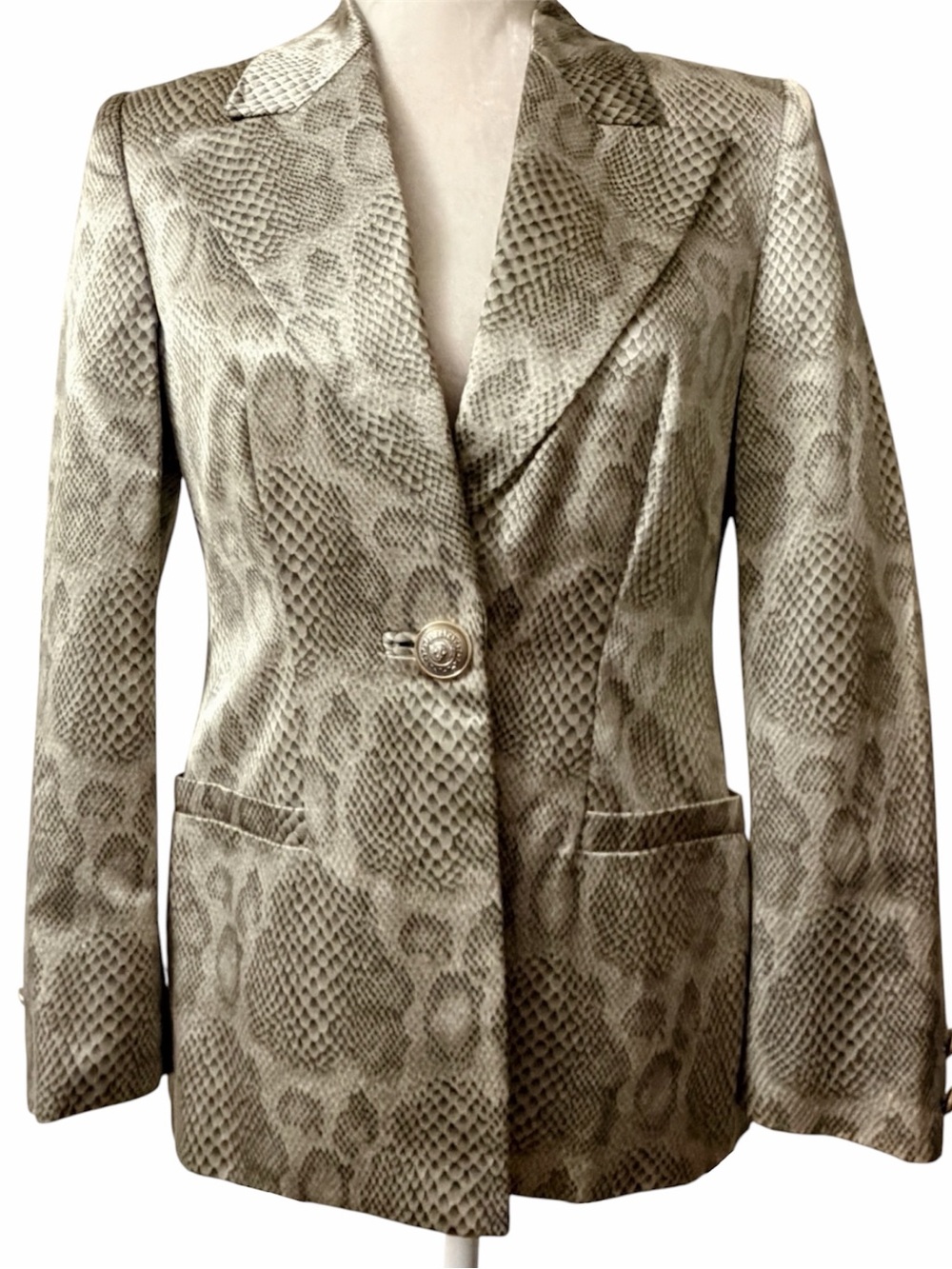 VERSUS VERSACE vintage Snakeskin Print Blazer 90s Ittierre Italy - Size 2 /